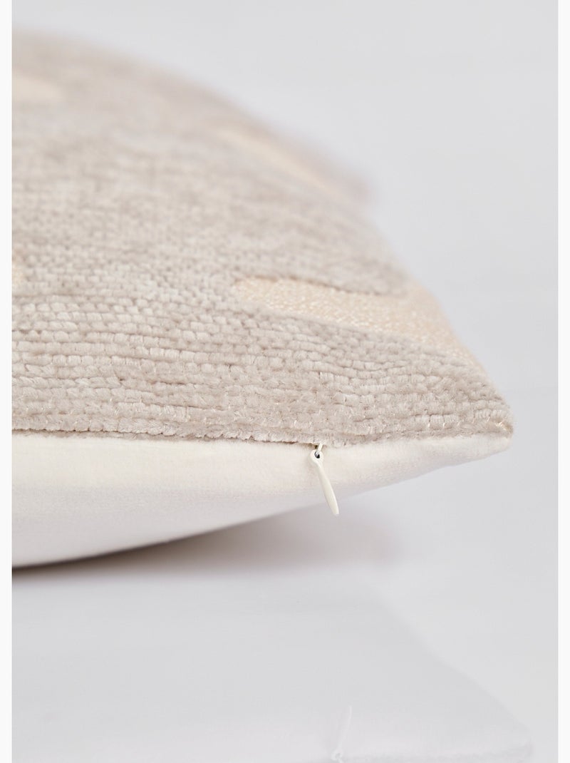 Coussin carré, motif organique velours - Afibel Gris - Kiabi