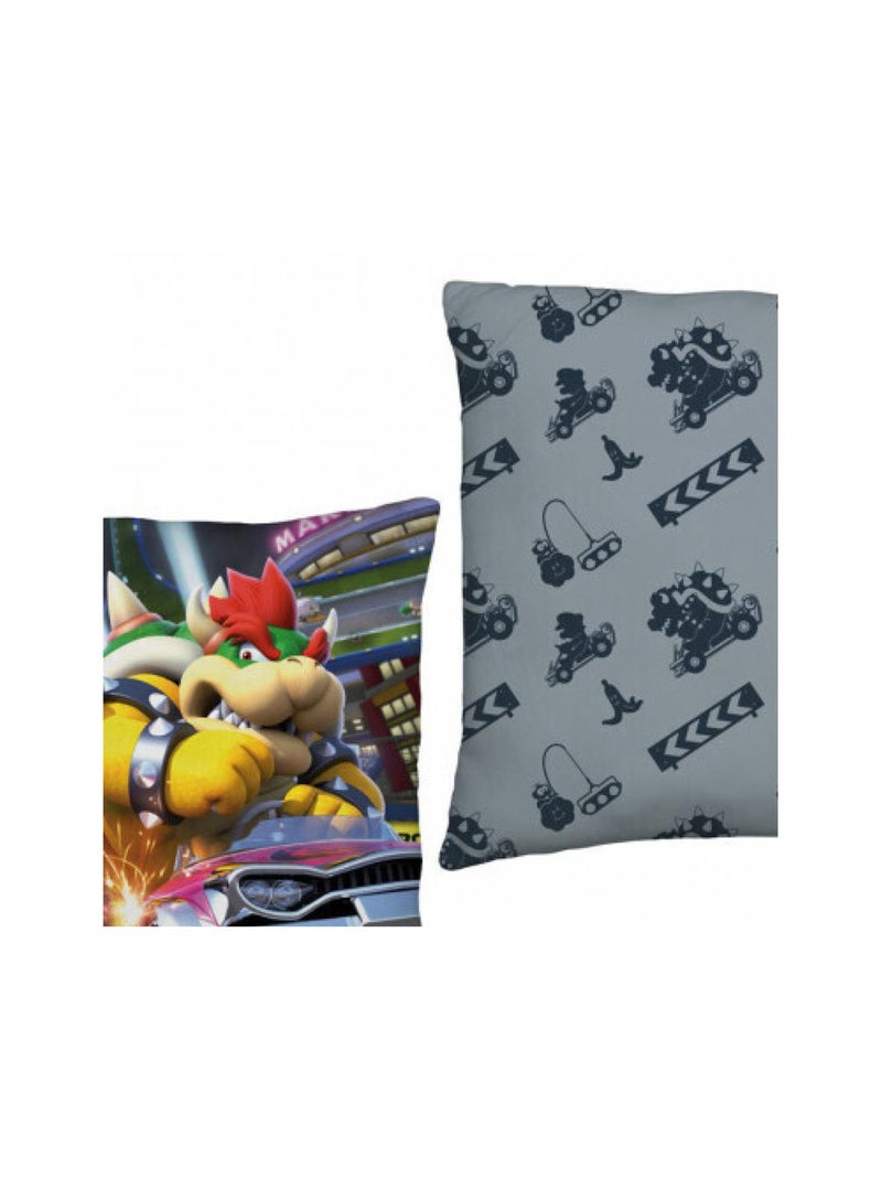 Coussin Carré Nin Super Mario Course - 40 cm x 40 cm Gris - Kiabi