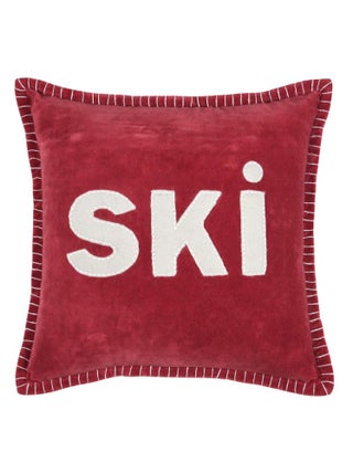 Coussin carré "SKI" en velours