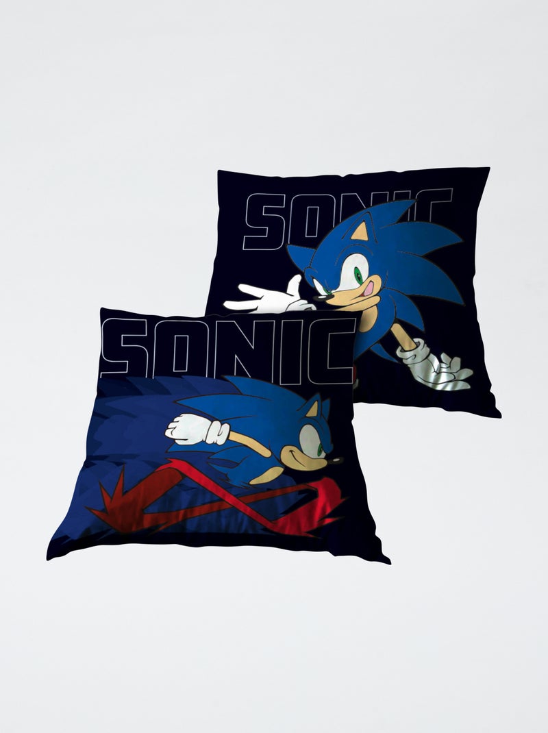 Coussin carré 'Sonic' Noir - Kiabi