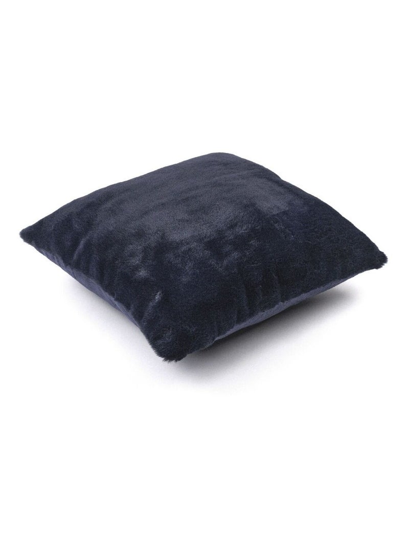 Coussin carré uni coton HORS PISTE Bleu marine - Kiabi