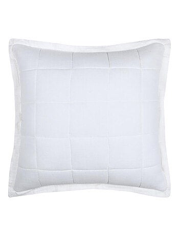 Coussin carré uni en gaze de coton surpiquée