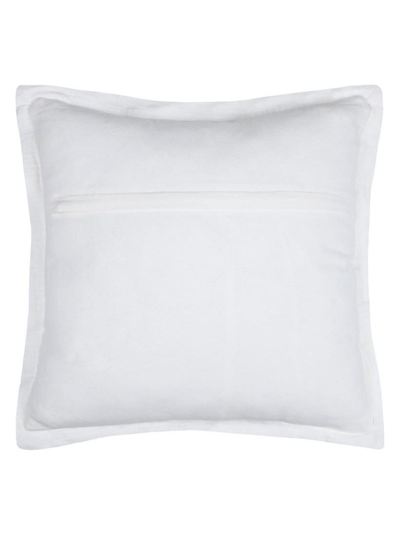 Coussin carré uni en gaze de coton surpiquée Blanc - Kiabi