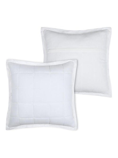 Coussin carré uni en gaze de coton surpiquée - Kiabi Coussin carré uni en gaze de coton surpiquée - Kiabi