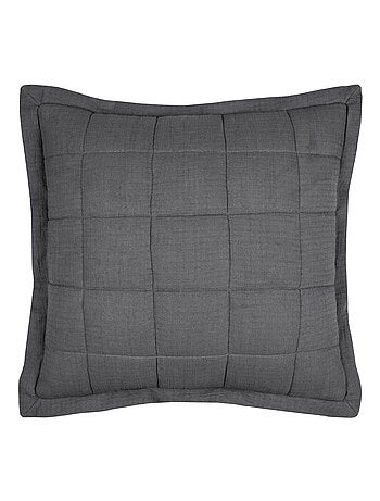 Coussin carré uni en gaze de coton surpiquée