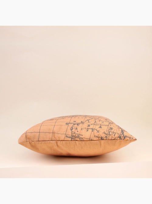 Coussin carte du monde beige et gris 45cm - Kiabi