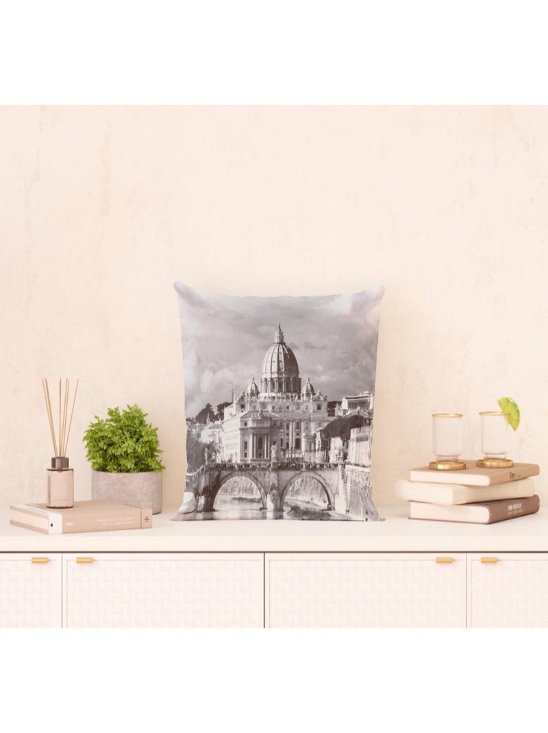 Coussin cathédrale de Londres - 45 cm x 45 cm Gris - Kiabi