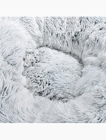 Coussin Chat ou Chien Fluffy Blanc gris