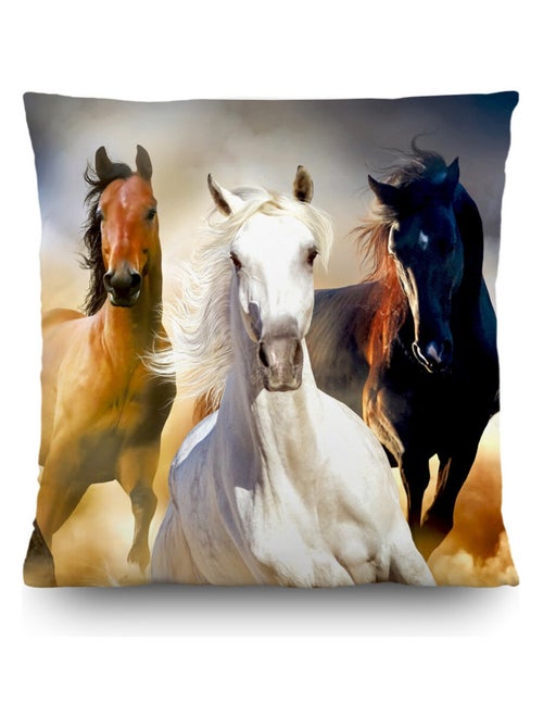 Coussin chevaux qui courent - 45 cm x 45 cm - Kiabi Coussin chevaux qui courent - 45 cm x 45 cm - Kiabi