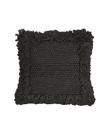 Coussin chindi paper noir en viscose 'Deko&co'