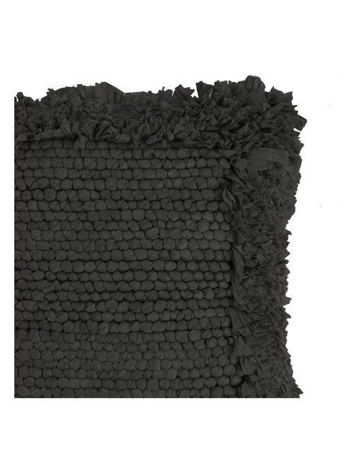 Coussin chindi paper noir en viscose 'Deko&co' - Kiabi