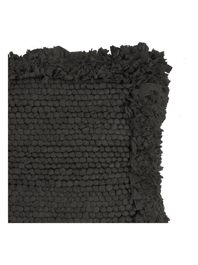 Coussin chindi paper noir en viscose 'Deko&co' Noir - Kiabi
