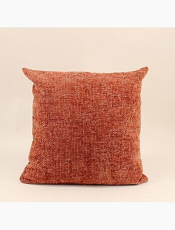 Coussin chiné en velours orange 45x45cm