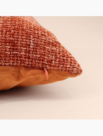 Coussin chiné en velours orange 45x45cm