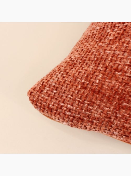 Coussin chiné en velours orange 45x45cm - Kiabi