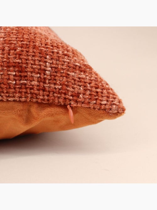Coussin chiné en velours orange 45x45cm - Kiabi