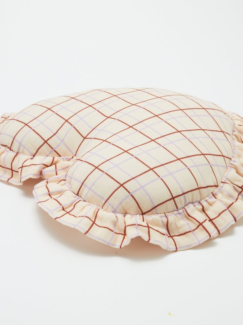 Coussin cœur en gaze de coton (50 x 45 cm) BLANC - Kiabi