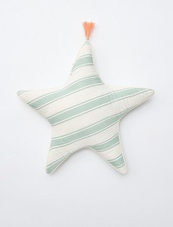 Coussin cœur en gaze de coton (50 x 45 cm)