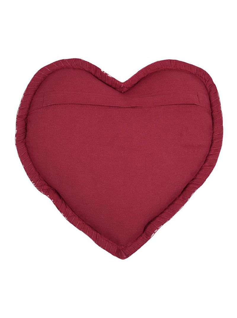 Coussin coeur esprit chalet traditionnel Rouge - Kiabi