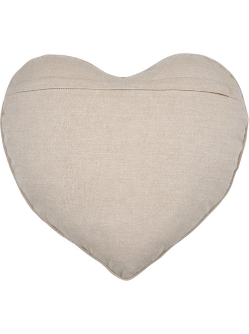 Coussin cœur rayures poly-coton - Kiabi