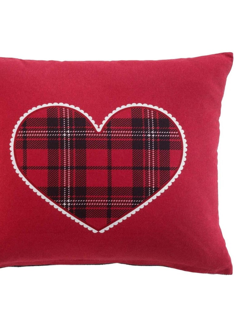 Coussin Collection coeur Hivernale Rouge - Kiabi