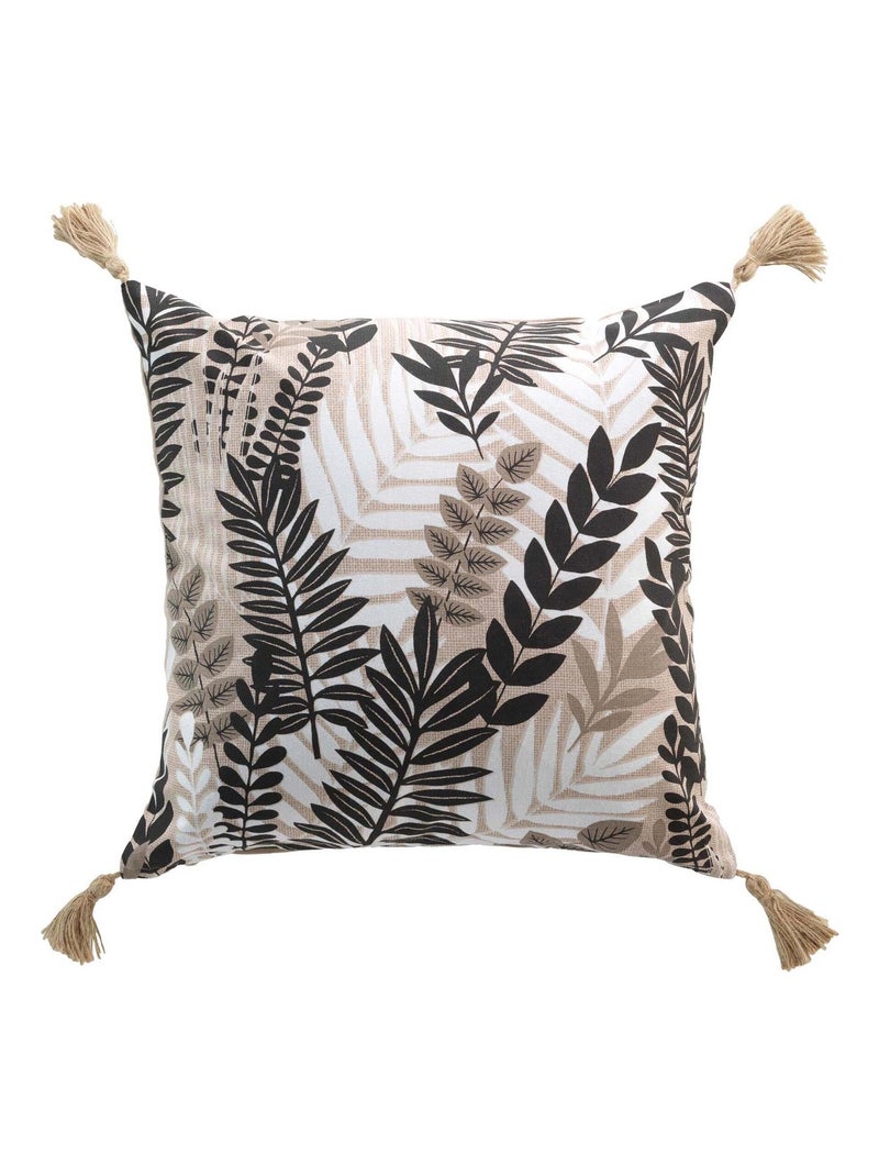 Coussin Collection Equatoriale Feuilliane Beige - Kiabi
