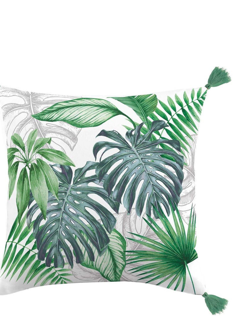 Coussin Collection Foret Tropicale Blanc - Kiabi