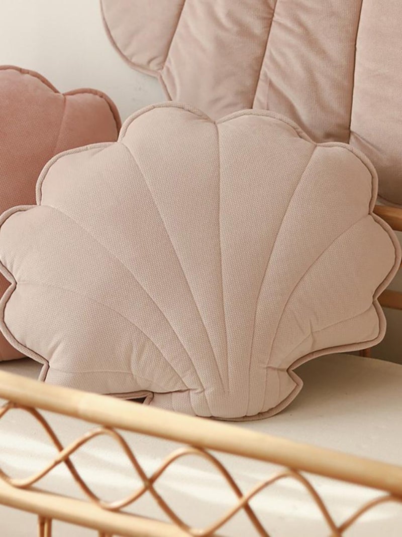 Coussin coquillage velours Rose poudré Rose pâle - Kiabi