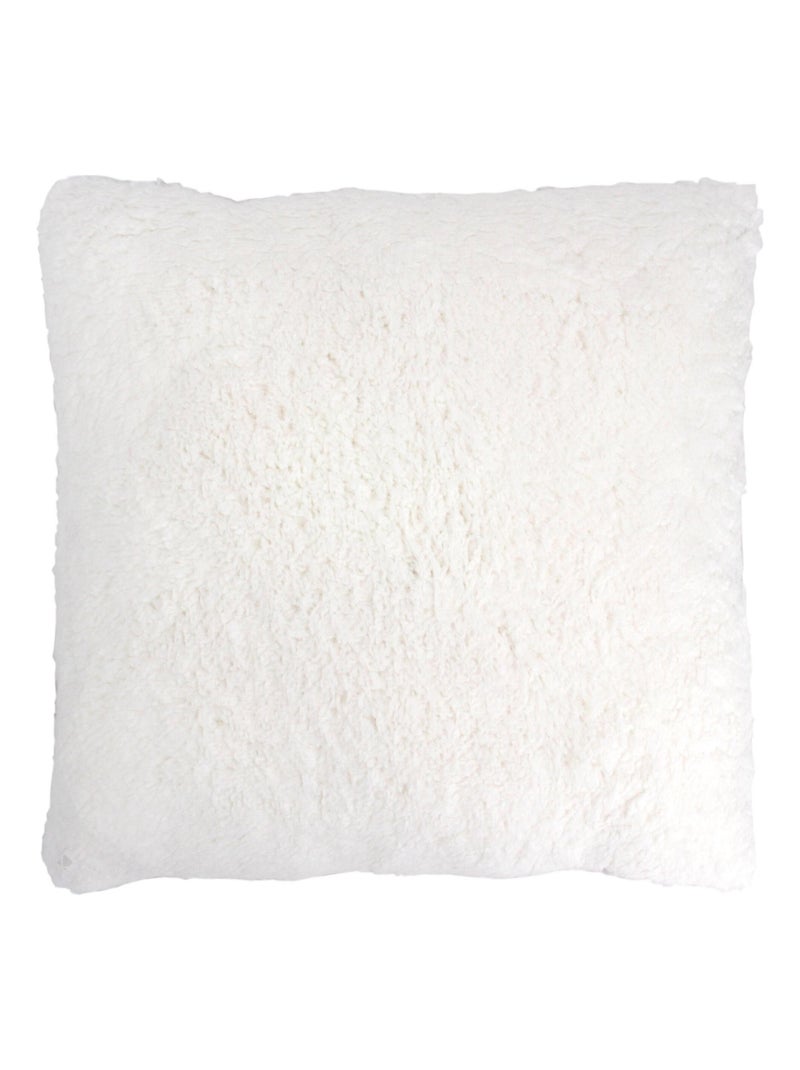 Coussin COSY avec fourrure Rouge - Kiabi