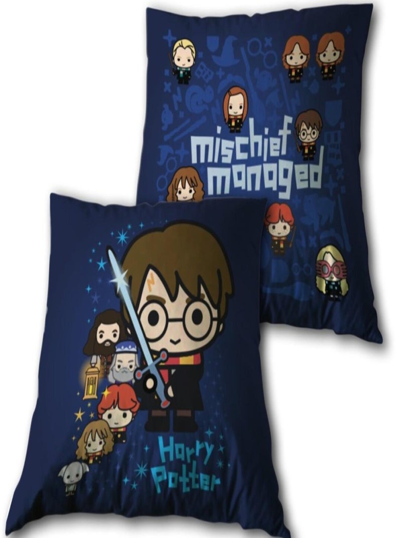 Coussin coton Enfant Chibi Bleu - Kiabi