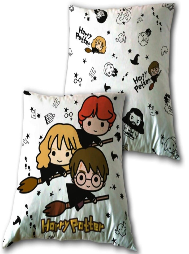 Coussin coton Enfant Tri Chibi Blanc - Kiabi