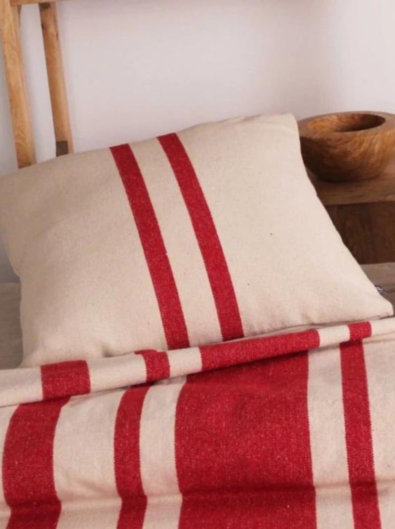 Coussin coton épais style Rustique Rouge - Kiabi