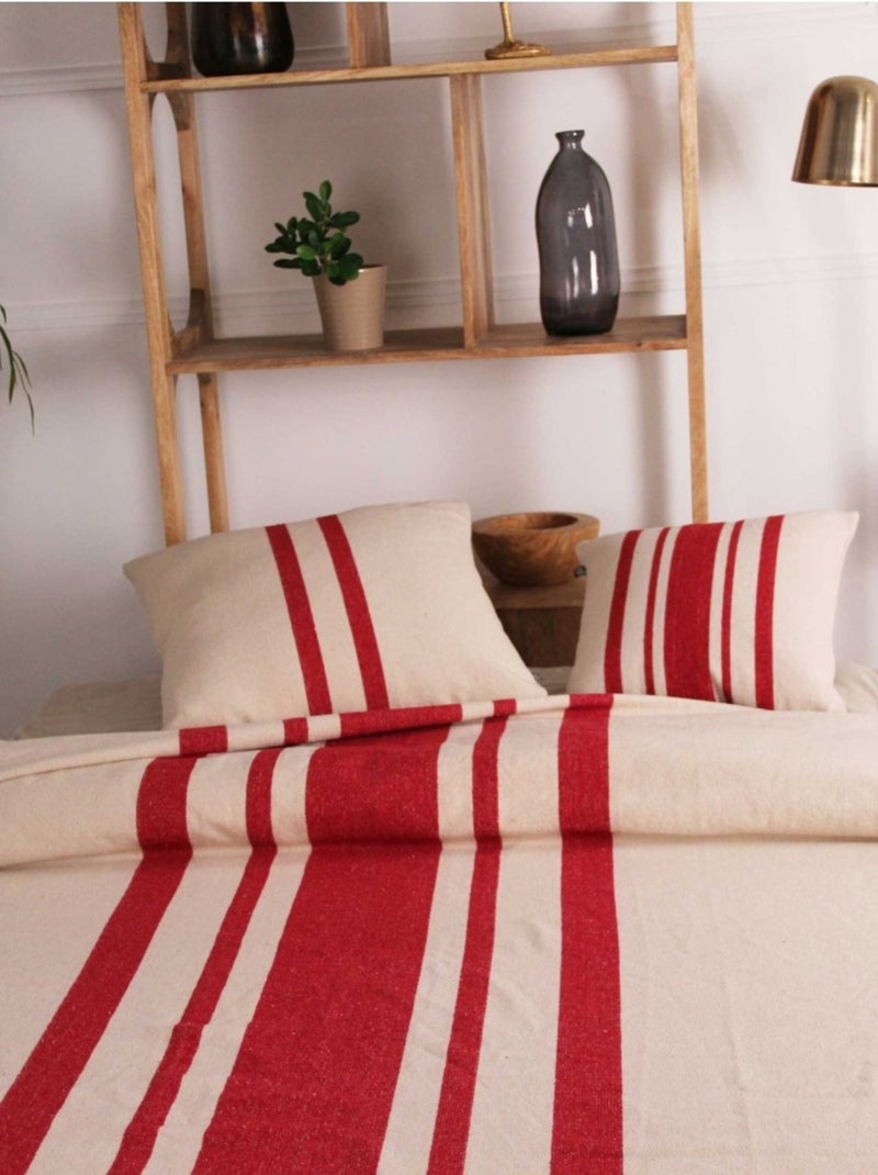 Coussin coton épais style Rustique Rouge - Kiabi