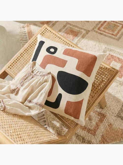 Coussin coton, inspiration art abstrait - AFIBEL - Kiabi