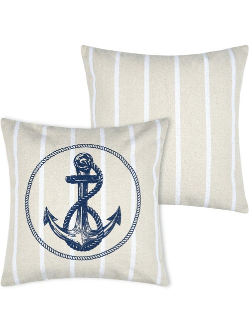 Coussin coton motif ancre - Kiabi Coussin coton motif ancre - Kiabi