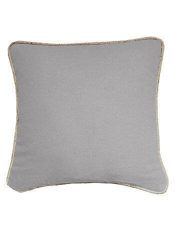 Coussin coton recyclé piping jute 'Deko&co'