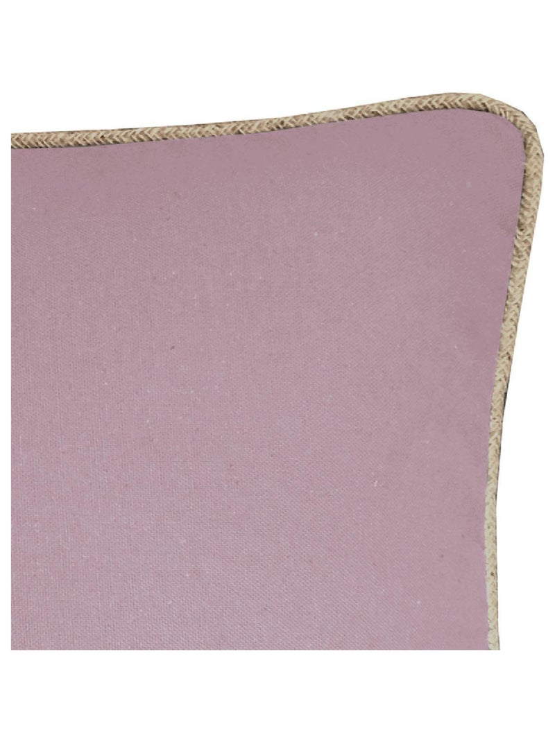 Coussin coton recyclé piping jute 'Deko&co' Parme - Kiabi