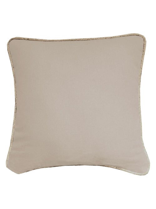 Coussin coton recyclé piping jute 'Deko&co' - Kiabi Coussin coton recyclé piping jute 'Deko&co' - Kiabi