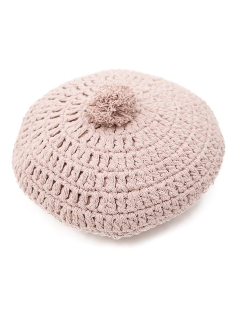 Coussin coton rond crochet Lenka - Nattiot Rose - Kiabi