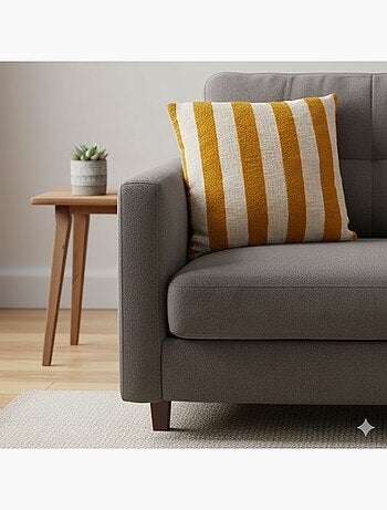 Coussin coton slub rayé BALTO 55X55