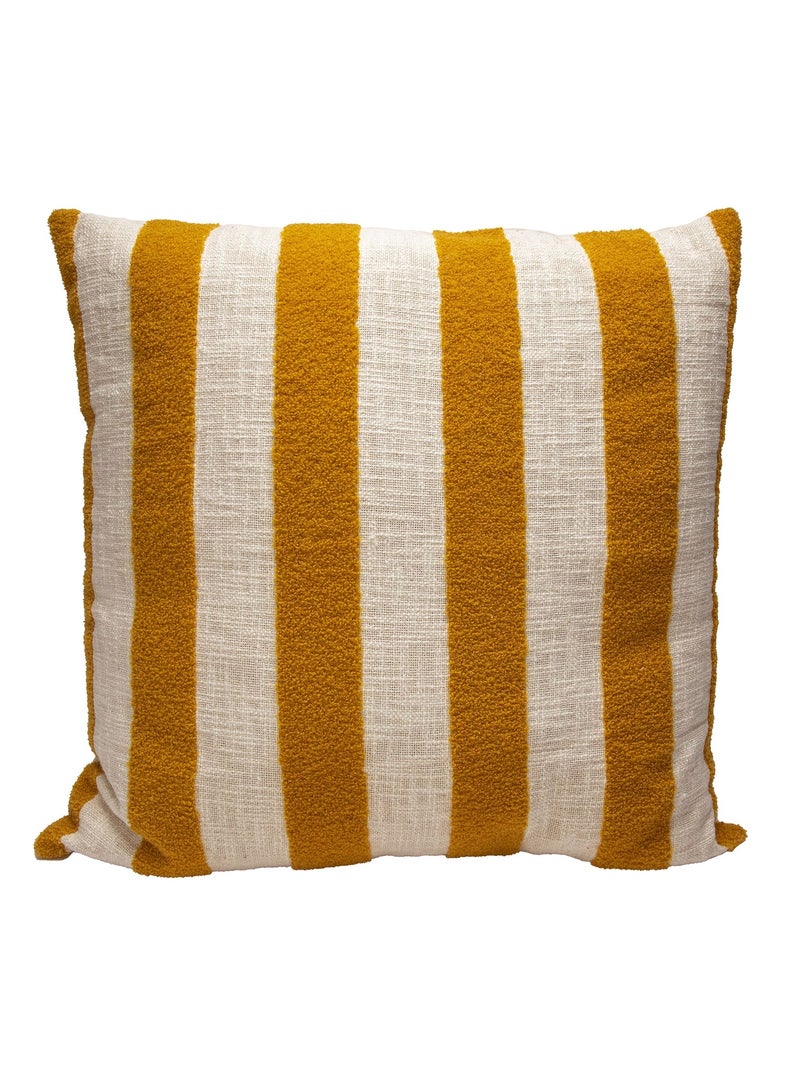 Coussin coton slub rayé BALTO 55X55 Jaune - Kiabi