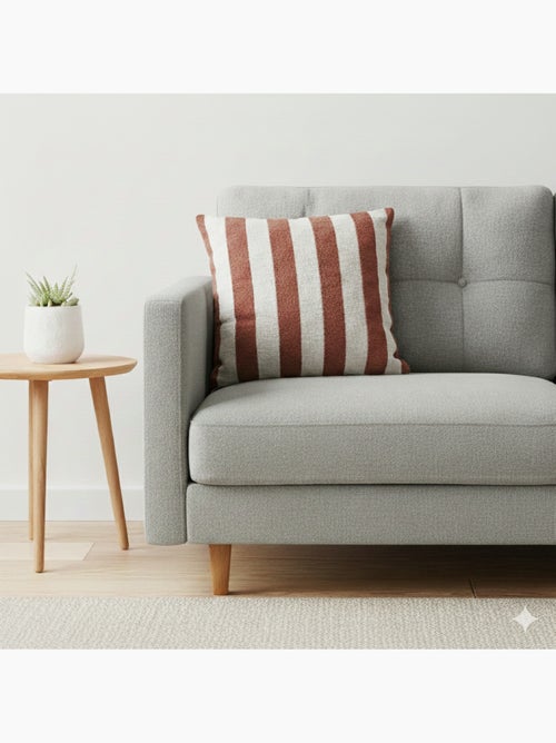 Coussin coton slub rayé BALTO 55X55 - Kiabi