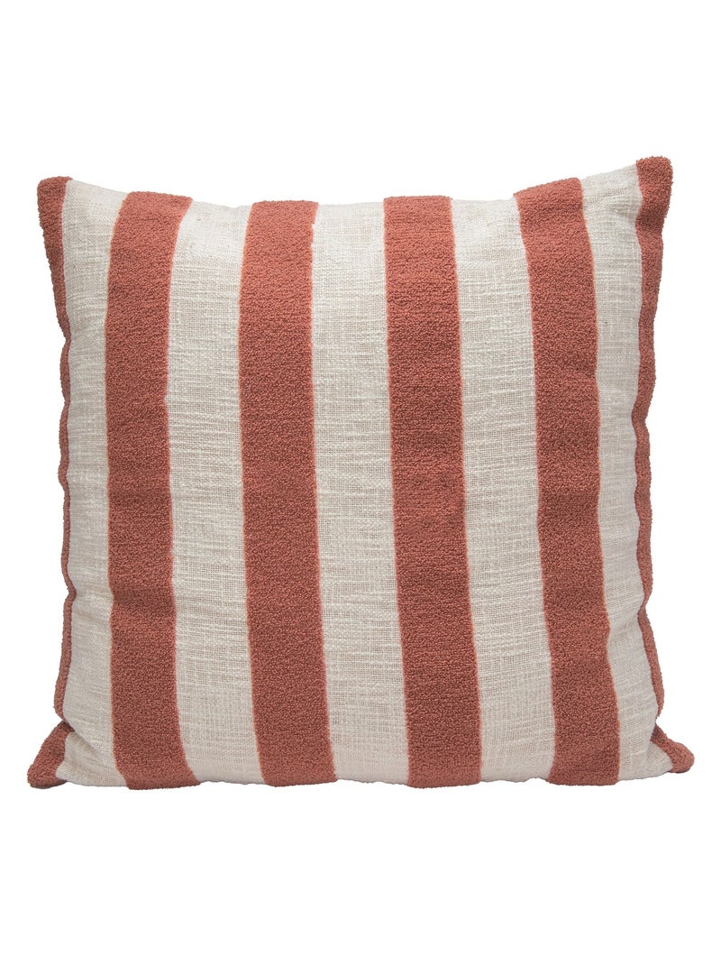 Coussin coton slub rayé BALTO 55X55 Terracotta - Kiabi