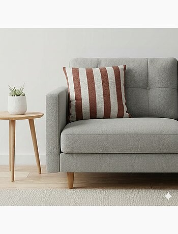 Coussin coton slub rayé BALTO 55X55