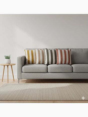 Coussin coton slub rayé BALTO 55X55