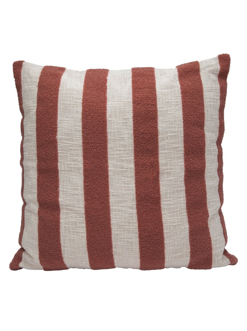 Coussin coton slub rayé BALTO 55X55 Tomette - Kiabi