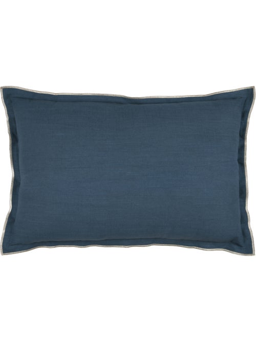 Coussin coton volant plat feston noir - Kiabi