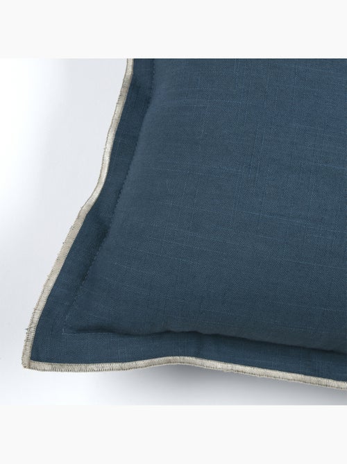 Coussin coton volant plat feston noir - Kiabi
