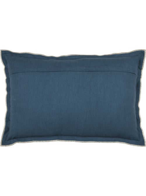 Coussin coton volant plat feston noir - Kiabi