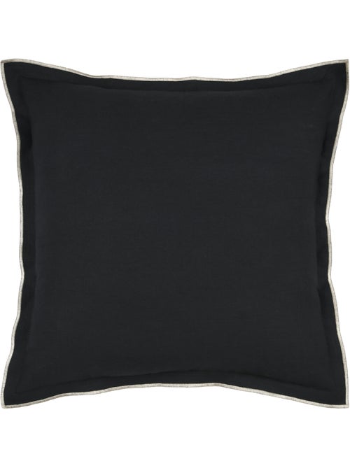 Coussin coton volant plat feston noir - Kiabi Coussin coton volant plat feston noir - Kiabi